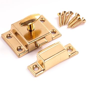 Brass 55mm Sprung Turn Latch Desk Cabinet Cupboard Door Lock