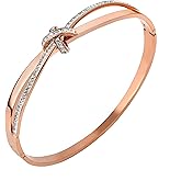 Dainty Bangle Bracelet for Women Personalized Cubic Zirconia Love Bracelets Tiny Waist Oval Bangles Bracelets Gifts for Love