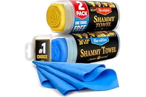 Premium 2pk +1 Free Shammy Cloth - Super Absorbent Chamois Towel - Reusable & Scratch-Free - Soft Car Drying Towels (26"x17")