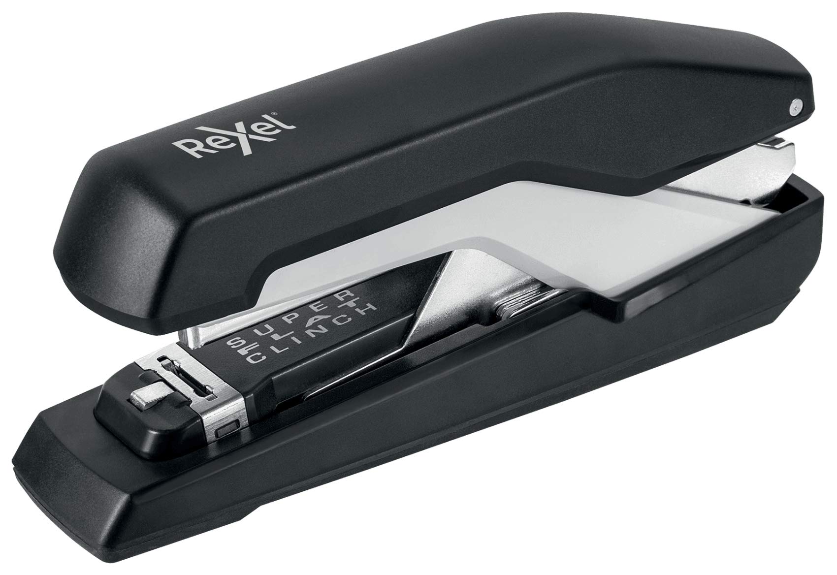Rexel Supreme Omnipress Full Strip Stapler, 30 Sheet Capacity, Flat Clinch Stapling, Includes Staples, Metal Body, Black, 2115679