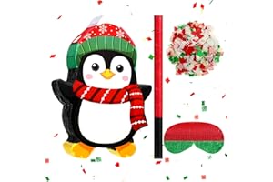 Harrycle Christmas Gingerbread Man Piñata 16 Inch Christmas Mexican Piñata with Stick Blindfold and Confetti Pack Bundle for Xmas Birthday Holiday Game Favors Photo Prop Decoration