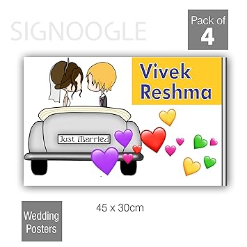 Signoogle Customized Wedding Posters Banner For Home Stage Car