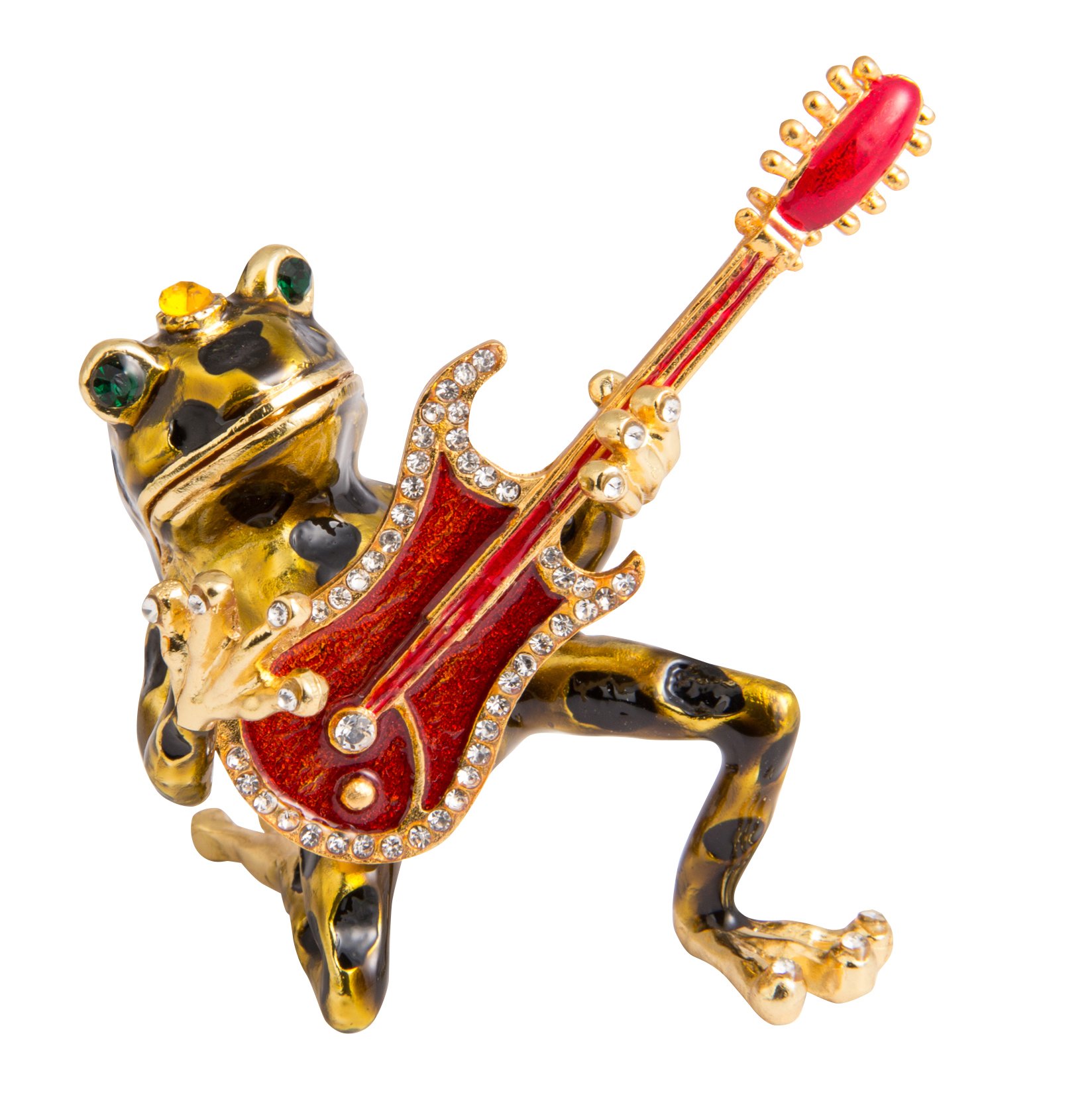 QIFU Cute Frog Style Decorative Enamel Trinket Box Hinged Unique Gift for Family