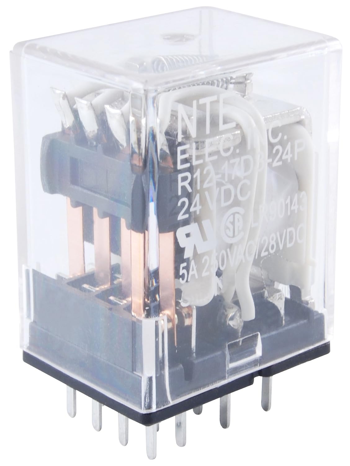 NTE Electronics R1217A3120P Series R12 General Purpose AC Relay, 4PDT Contact Arrangement, 5