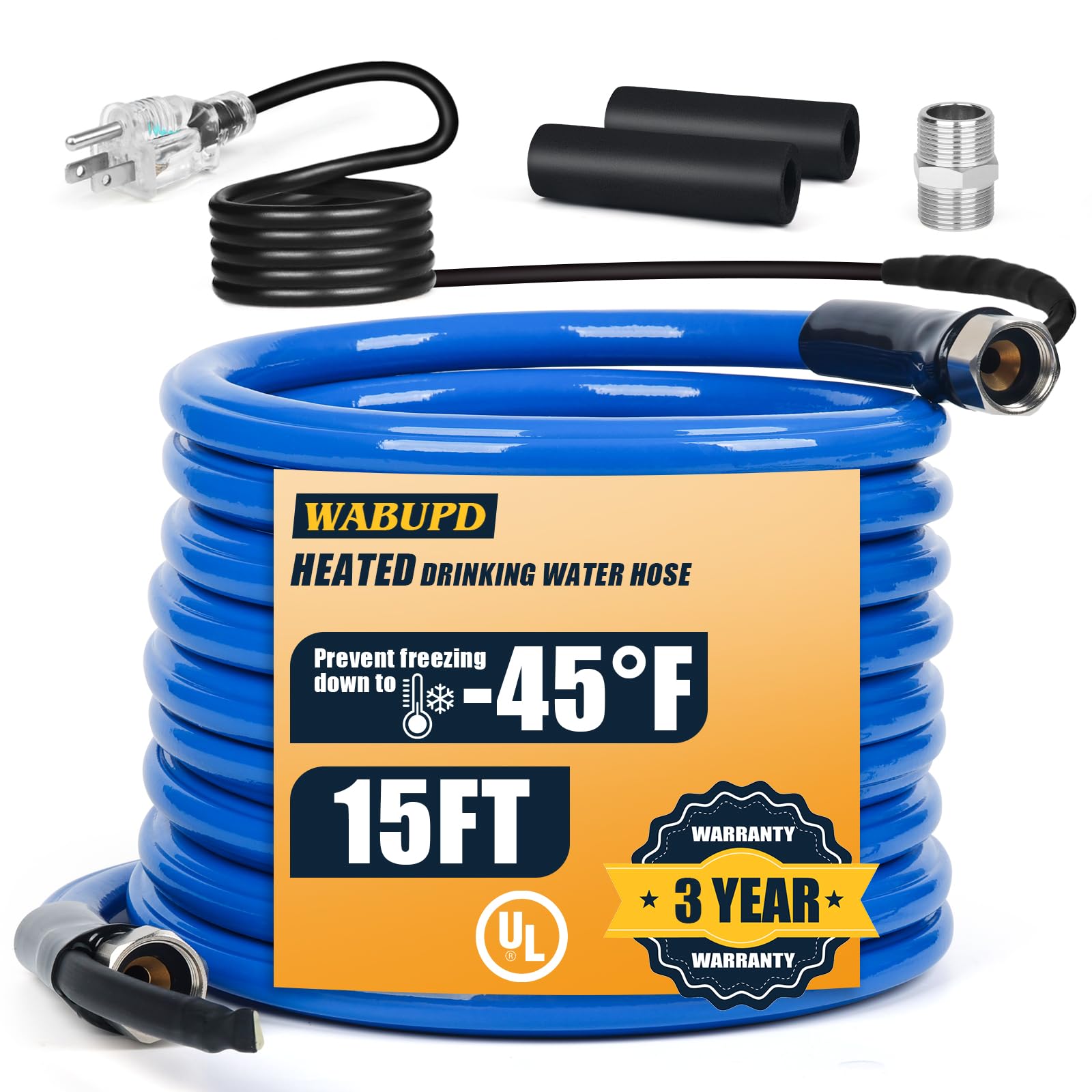 Photo 1 of 15FT Heated Water Hose for RV,Heated Drinking Water Hose,Anti-freezing Temperature Down to -46°F, Great Rv Accessories for Campers, Livestock, Agriculture (15FT)