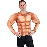 Adult Padded Muscle Shirt | Bodybuilder Top with Fake Arm Muscles for Superhero Cosplay, Wrestling, and Halloween