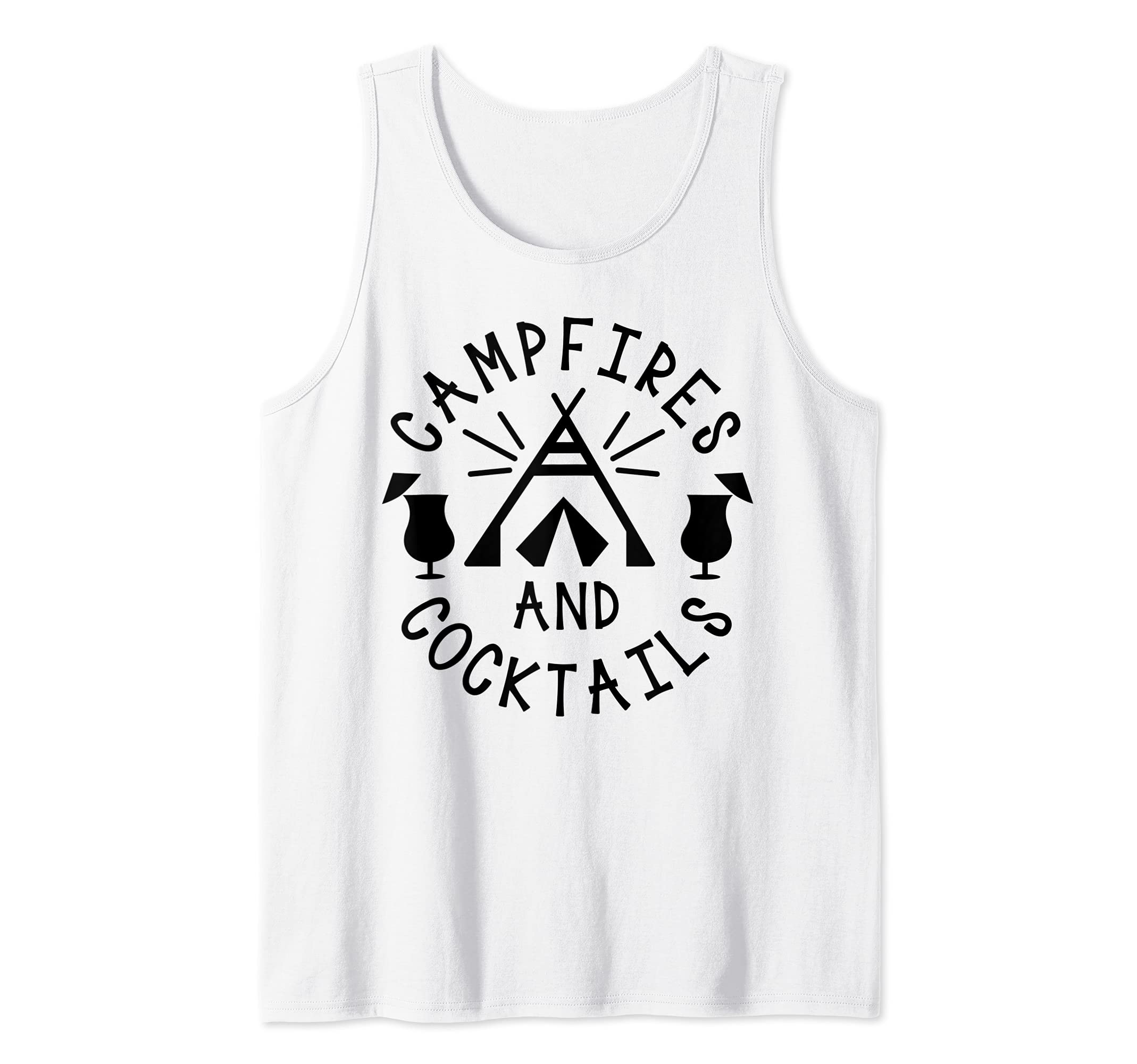 Camping Campire & Cocktail Funny Summer Hiking Gear Tank Top