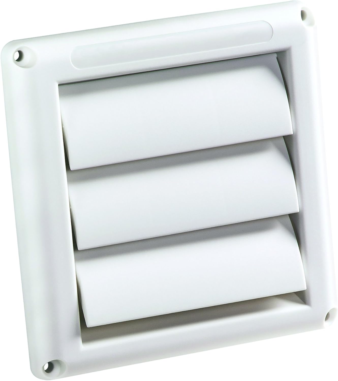 Deflecto SupurrVent Louvered Outdoor Dryer Vent Cover, White, 4" Hood
