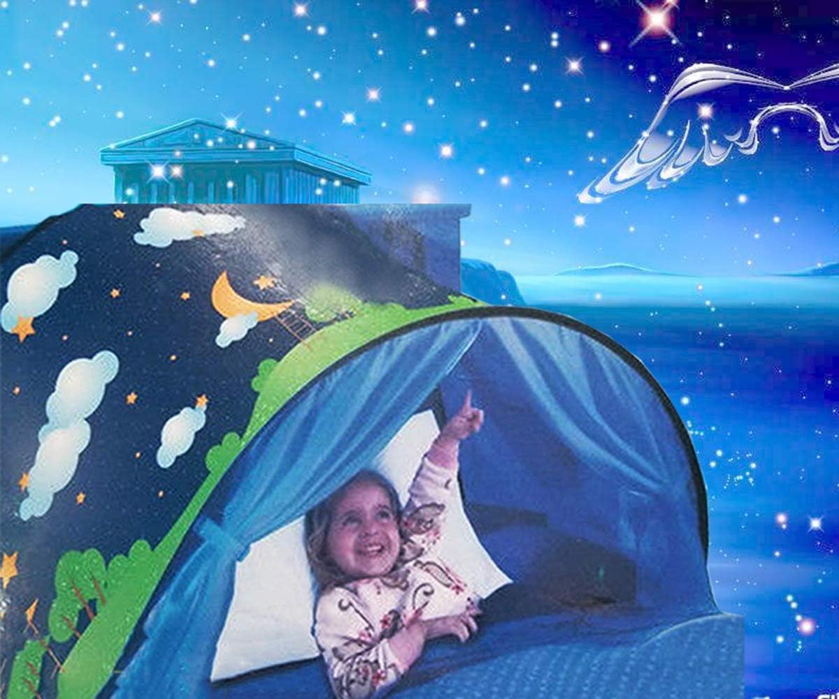Kozyshow Kids Dream Bed Tent Girls Deluxe Moon & Cloud Pop up Tents Foldable Play Tents Children Magic Playhouse Birthday Gifts Indoor