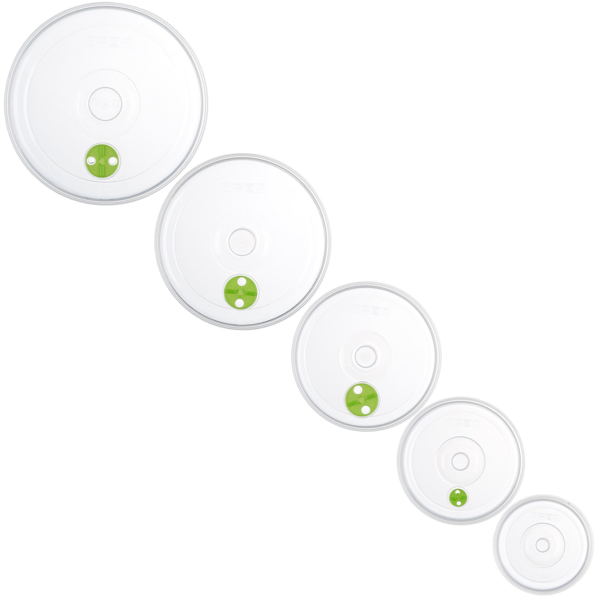 Set of 5 Microwave Plate Covers with Adjustable Steam Vents; Microwave Splatter Covers