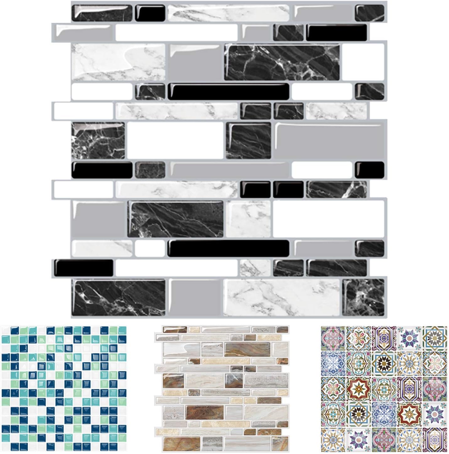 Peel and Stick 3D Tile Stickers,Peel and Stick Vinyl Wallpaper,Self