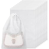 Qulkws 10 Pcs Dust Bags for Handbags Dust Proof Drawstring Purse Storage Bag Non-Woven Handbag Travel Organizer Shoe Travel Package for Handbags Boots Purse (19x12.5in)