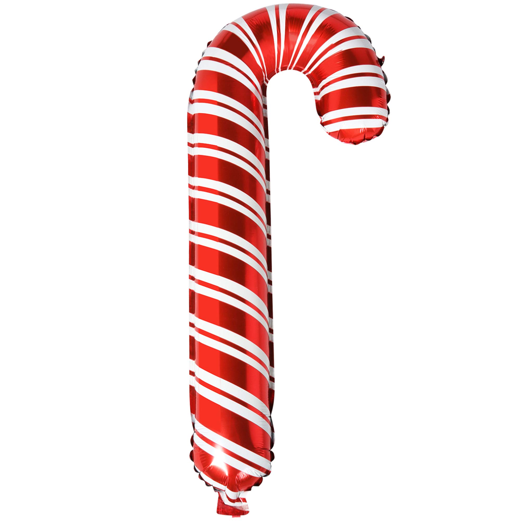 TRIXES XL Candy Cane Balloon - Christmas Balloon 82cm -Inflatable Christmas Decoration - Metallic Striped - Party Decoration - Red & White