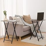 HOOBRO Side Table 2 Pack Folding Tables Industrial Greige Black EBG25BZ01 view 2