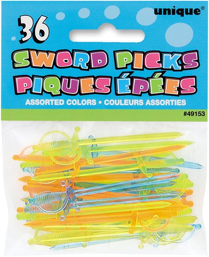 Plastic Sword Cocktail Picks, Assorted 36ct Cocktail