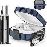 with Safety Lock Carbon Fiber for Beats Fit Pro Case Cover 2021,Shock-Absorbing Beat Fit Pro 2 Protector with Keychain/Zipper Storage Bag/Cleaner Kit - Blue
