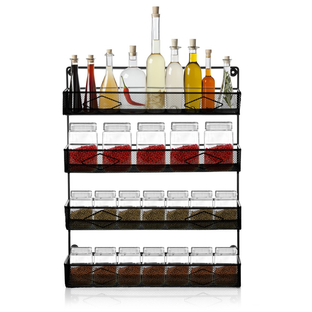Oakome 4 Tier Spice Rack Large Wall Mounted Spice Rack Organizer