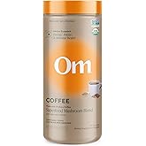 OM MUSHROOM SUPERFOOD Instant Coffee – Organic Arabica with Lion’s Mane, Cordyceps, Reishi, Turkey Tail & Ginkgo for Energy, Focus & Clarity – 6.24 oz Canister, 30 Servings