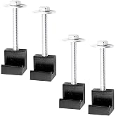 Pxobiug 4 PCS Truck Tool Box Mounting Kit, Aluminum Alloy Truck Bed Tie Downs J Hooks with Screws and Washers, No Drilling Mounting Brackets for Most Pickup Trucks Crossover Toolboxes (Black)