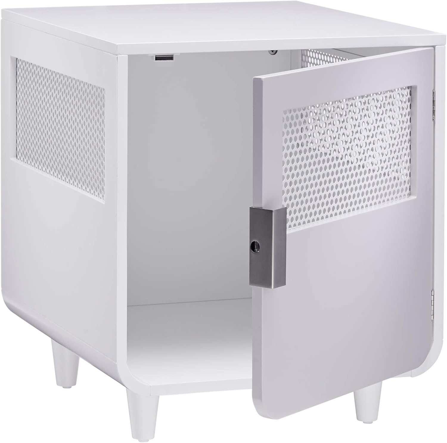 Staart Radius Wooden Dog Crate Alpine White Small BigaMart