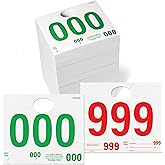 Automotive Service Tag Numbers Dispatch Numbers (000-999) | Red Green Service Auto Dealer Vehicle Repair Mirror Hang Tags - 2-Sided Tracking System Signs