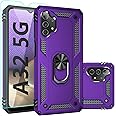 SKTGSLAMY for A32 5G Case,A32 5G Case,with Screen Protector,[Military Grade] 16ft. Drop Tested Cover with Magnetic Kickstand Car Mount Protective Case for Samsung Galaxy A32 5G, Purple