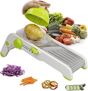 KLEVERISE Mandoline Slicer Vegetable Slicer Cutting Grater Adjustable Multi-Blade Slicer Fruit Onion Potato Cutter Stainless Steel