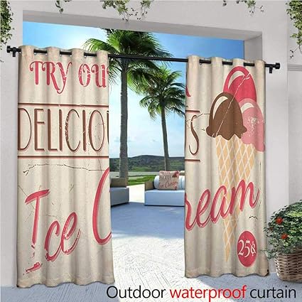 Amazon Com Ice Cream Patio Curtains Try Our Delicious Ice Cream