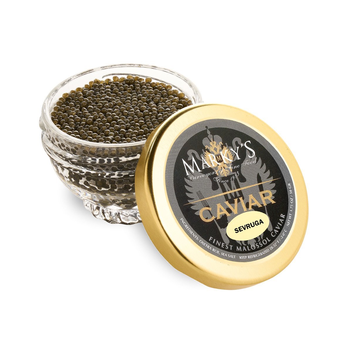 Sevruga Sturgeon Black Caviar Malossol - 16 Oz