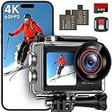 ODDV 4K60FPS 30MP Action Camera with Front LCD and