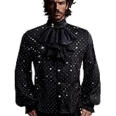 AIBEIX Mens Pirate Vampire Shirt Renaissance Victorian Medieval Gothic Shirt