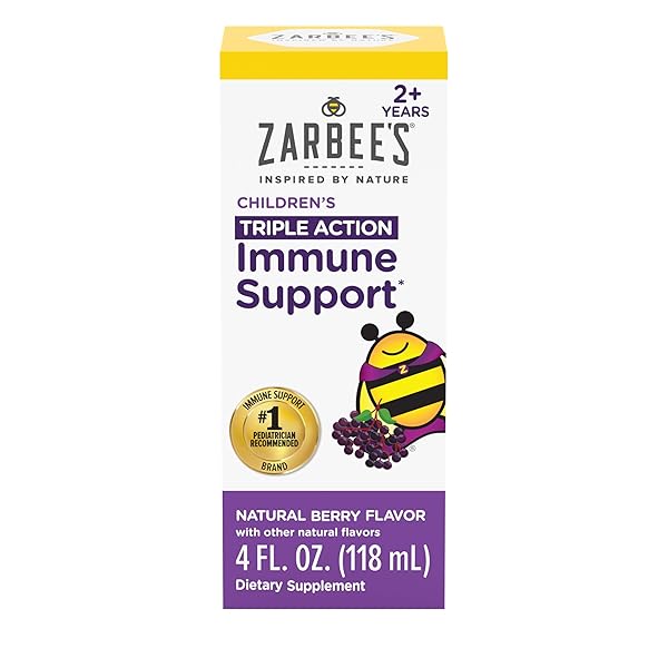 ZARBEE’S ELDERBERRY SYRUP FOR KIDS, DAILY IMMUNE SUPPORT...