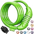 Titanker Bike Lock, Bicycle Lock 4 Feet Cable Lock 1/2 Inch Resettable Bike Lock Combination with Mounting Bracket, Bike Accessories for Bicycle, Electric Scooter, Motorcycle