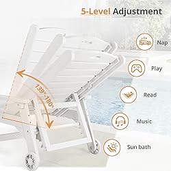 LUE BONA HDPS Chaise Lounge Chairs Set with