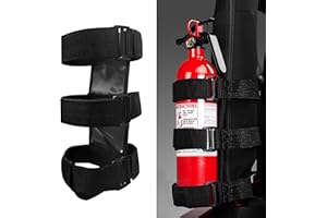 SKARUMMER Car Roll Bar Fire Extinguisher Mount Holder Replacement for Jeep Wrangler CJ YJ TJ LJ JK JKU JL JLU, Polaris Ranger RZR General RS1, Can Am Maverick X3 & More - Adjustable Extinguisher Mount Strap