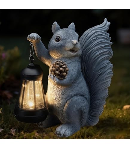 Amazon.com: OLOMA Concrete Squirrel Statue, Grey Stone, Art Deco