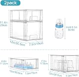 Vtopmart 4 Pack Clear Stackable Storage Drawers with Handles view 2