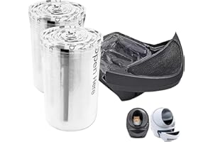 WECATION Replacement Waste Drawer Liners Compatible with Litter Bag Robot 3 4, 120 Count Waste Bags, 9-11 Gallons