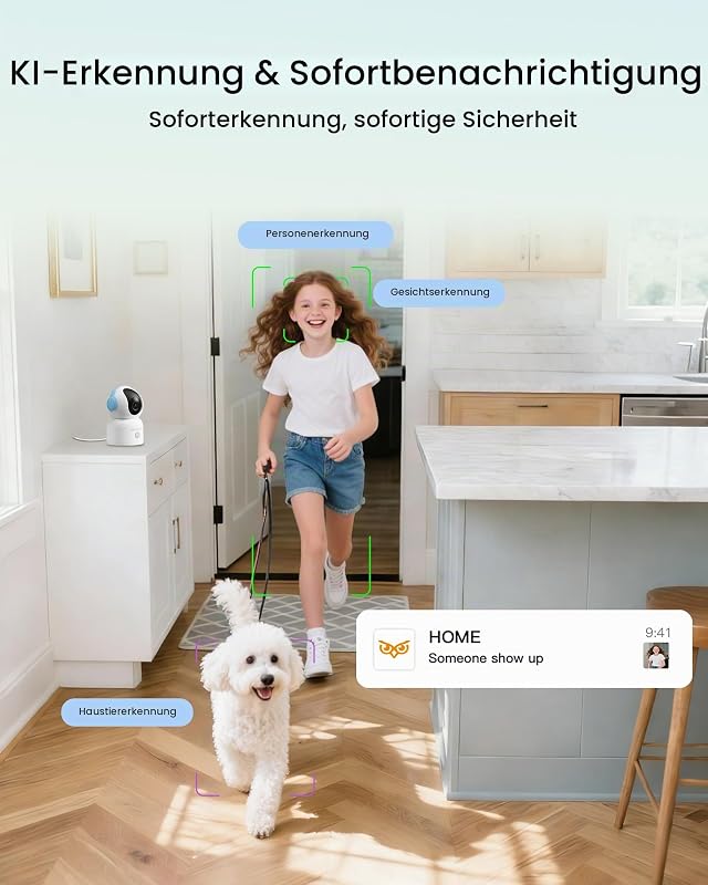 Überwachungskamera Innen 4K 8MP mit 64GB Karte, 2,4/5GHz WiFi Dual — Foto 3 von 8