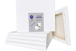 Genixart Stretched Canvas for Painting, Professional Artist Quality Acid Free White Blank Canvas for Oil & Acrylic Painting (