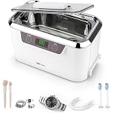 Ultrasonic Cleaner, Professional Ultrasonic Jewelry Cleaner for Diamond Ring, Silver, Gold, Earrings, Necklaces, Glasses, Denture, Retainer, Cpap, Coins, Mouthguard, Razors - VisiClean