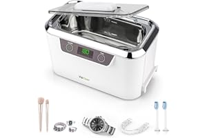 Ultrasonic Cleaner, Professional Ultrasonic Jewelry Cleaner for Diamond Ring, Silver, Gold, Earrings, Necklaces, Glasses, Denture, Retainer, Cpap, Coins, Mouthguard, Razors - VisiClean