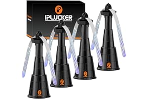 IPLUCKER Fly Fans for Tables 4 Packs,Fly Fan for Outdoor Table Adjustable Table Fly Fans,Hangable Fly Fans with Holographic Blade,Table Food Fan Fly Fan for Indoor Picnic Restaurant