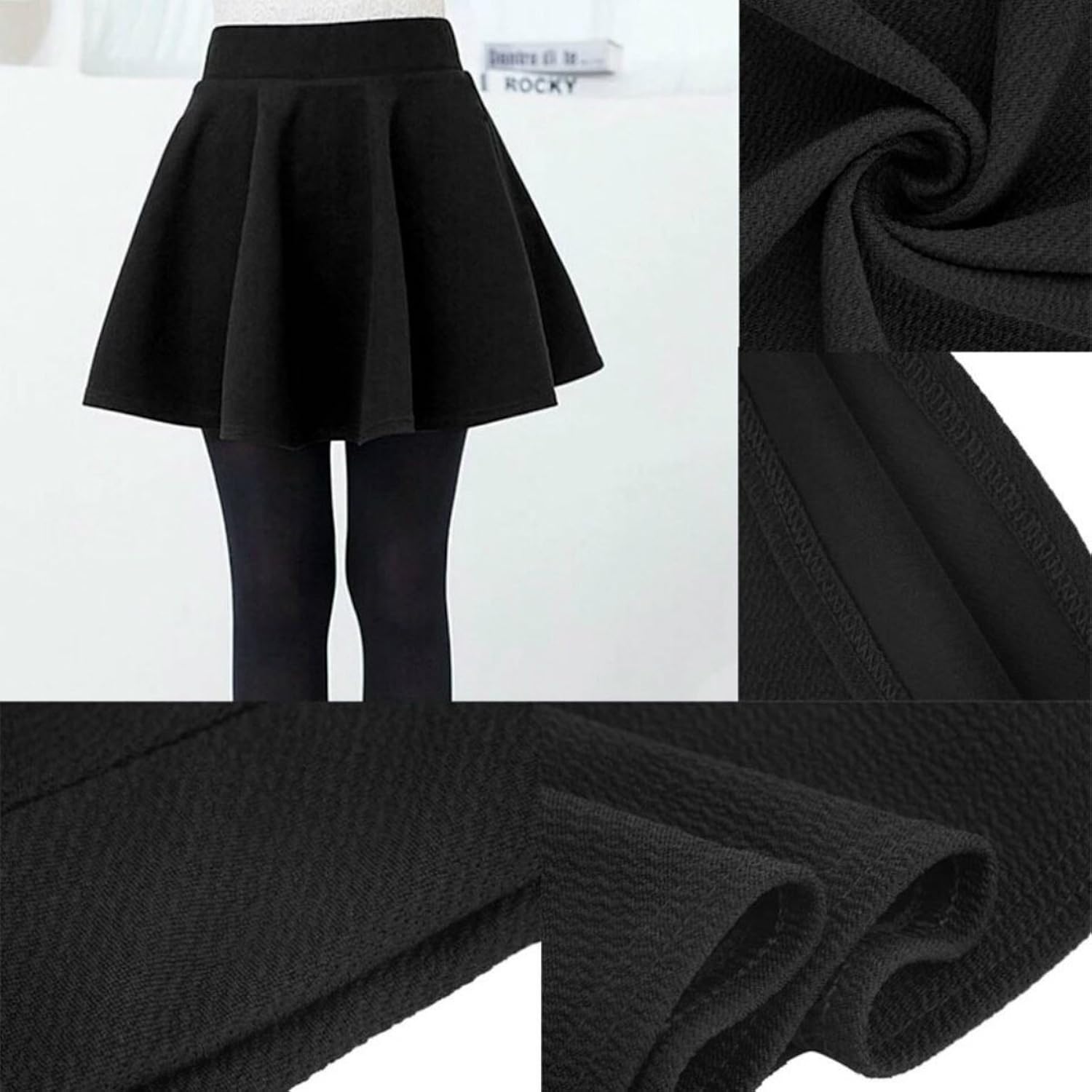 magna women's poly cotton skater skirt (black_small)