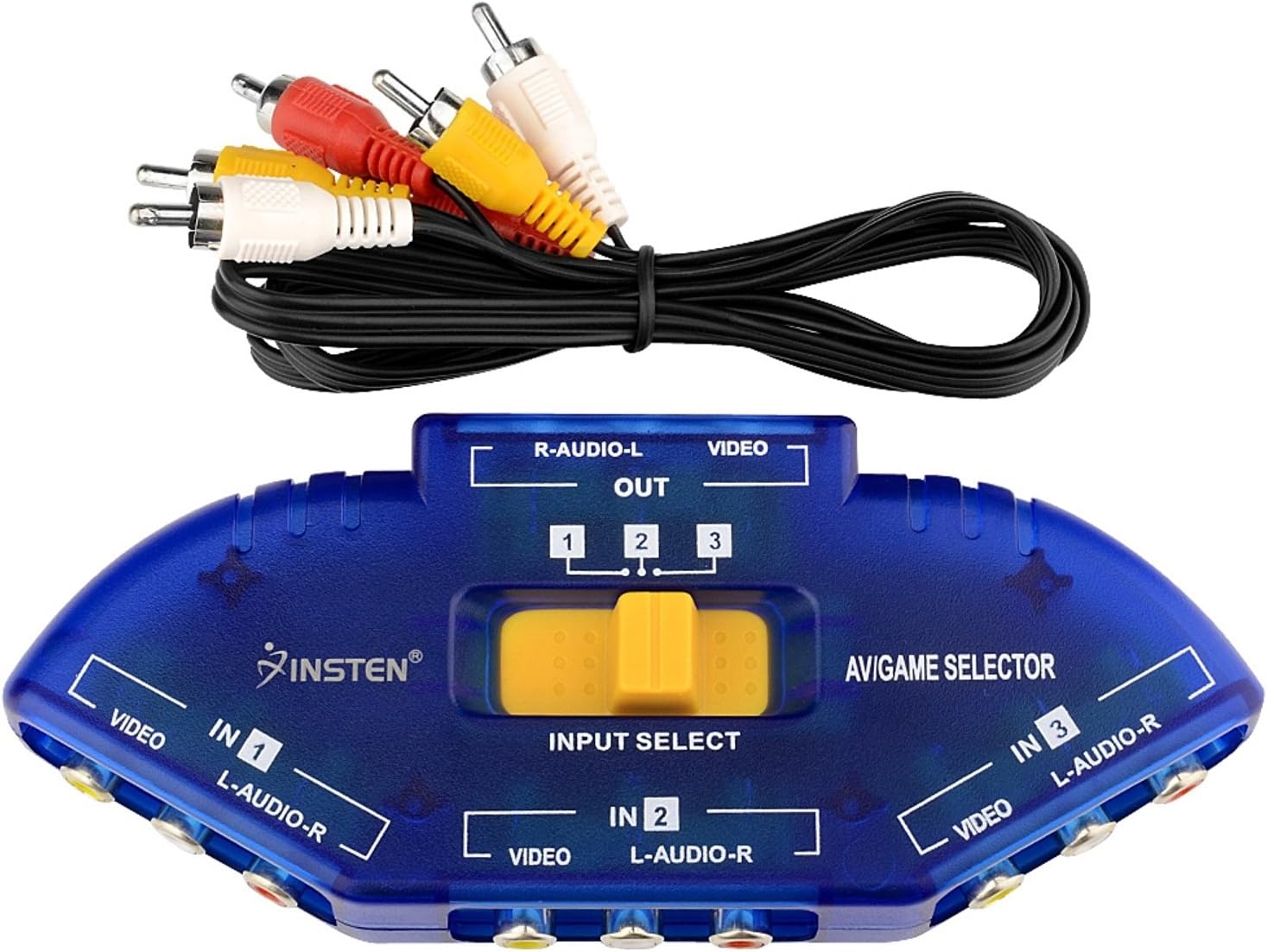 3 Way AV Audio Video RCA Switch Switcher Splitter w/ Cable Amazon.ca