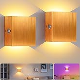 Lightess RGB Rechargeable Wall Sconces Set of Two with Remote Control, 13 Colors LED Cordless Wall Lights, Dimmable Wall Lamp