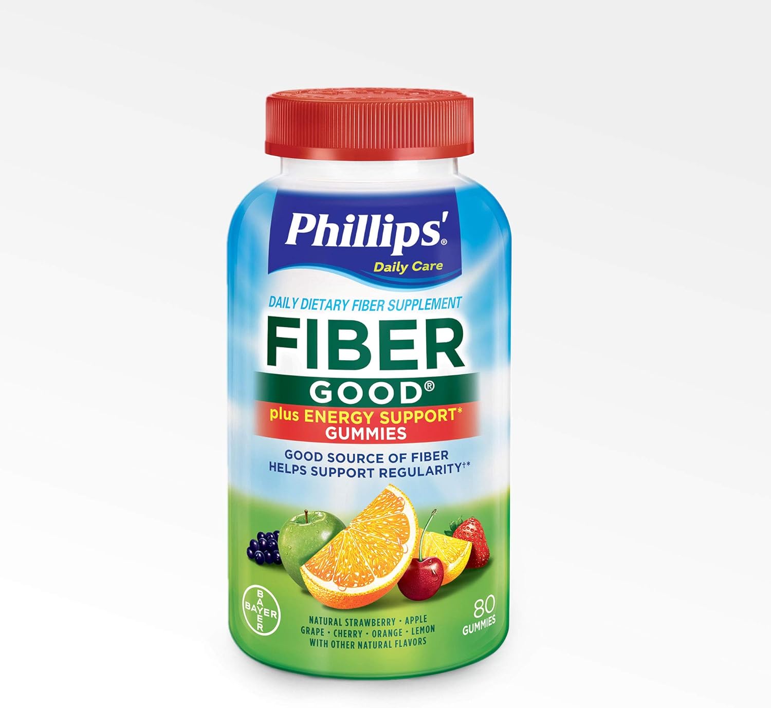 Amazon Com Phillips Fiber Good Gummies Plus Energy Support Fiber Supplement 80 Count Bottle Health Personal Care