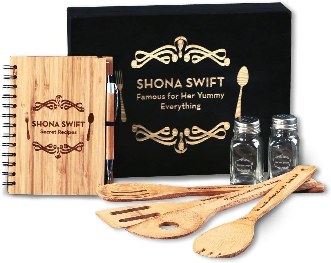 Masterchef Culinary Gift Set with Keepsake Box – Personalised Utensils, Recipe Journal and Salt and Pepper Shakers