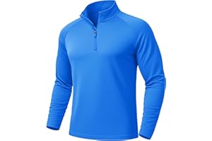 MAGCOMSEN Men's Long Sleeve Sun Shirts UPF 50+ Tees 1/4 Zip Up Fishing Running Rash Guard T-Shirts Outdoor Shirt