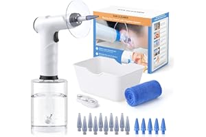 LEBBTL Ear Wax Removal, Electric Ear Cleaning Kit with Light, FSA HSA Eligible, Ear Irrigation Kit with 4 Pressure Modes, Safe and Effective Ear Flush Kit with Ear Cleaner - Includes Basin, Towel & 15 Tips